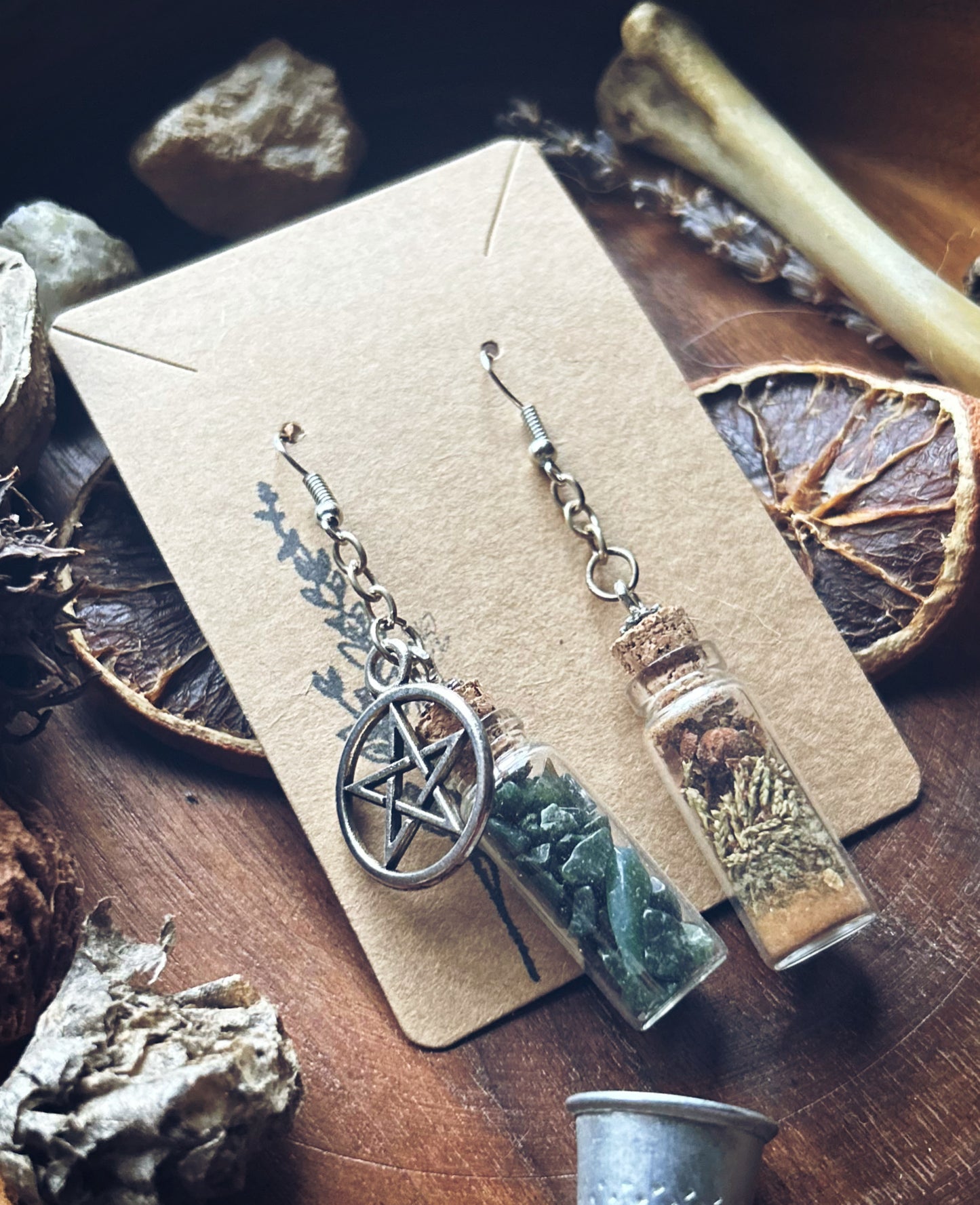 Grounding Spell Jar Earrings